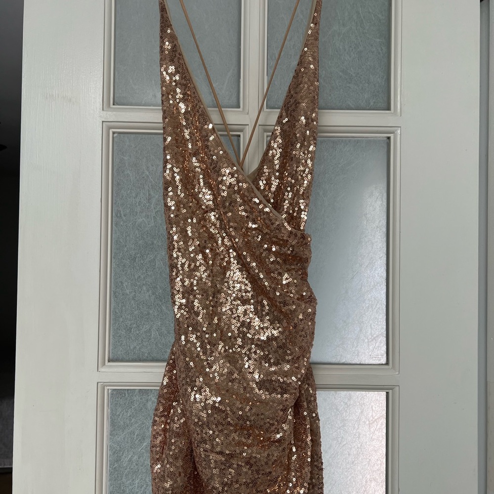 Gold/champagne sequence mini dress